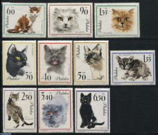 Poland 1964 Cats 10v, Mint NH, Nature - Cats - Unused Stamps