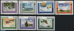 Poland 1984 Aviation History 7v, Mint NH, Transport - Balloons - Aircraft & Aviation - Nuevos