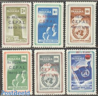 Panama 1959 CEPAL Overprints 6v, Mint NH, History - United Nations - Panama