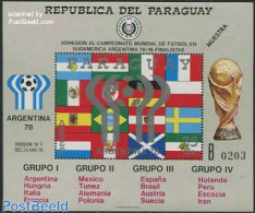 Paraguay 1978 World Cup Football S/s, Flags, Mint NH, History - Sport - Flags - Football - Paraguay