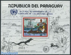 Paraguay 1985 40 Years UNO S/s, Mint NH, History - Nature - Transport - United Nations - Ducks - Ships And Boats - Art.. - Boten