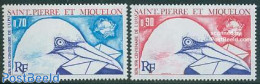 Saint Pierre And Miquelon 1974 UPU Centenary 2v, Mint NH, Nature - Birds - U.P.U. - U.P.U.
