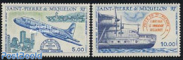 Saint Pierre And Miquelon 1987 Aeroplanes 2v, Mint NH, Transport - Various - Aircraft & Aviation - Lighthouses & Safet.. - Flugzeuge