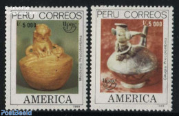 Peru 1989 UPAEP 2v, Mint NH, History - Archaeology - U.P.A.E. - Art - Ceramics - Archaeology