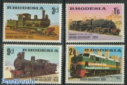 Rhodesia 1969 Beira-Salisbury Railway 70th Anniversary 4v, Mint NH, Transport - Railways - Trenes