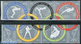 Romania 1960 Olympic Games 5v Imperforated, Mint NH, Sport - Athletics - Boxing - Kayaks & Rowing - Olympic Games - Sw.. - Ongebruikt