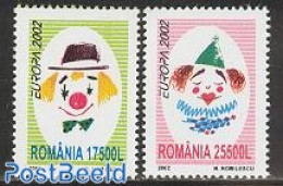 Romania 2002 Europa, Circus 2v, Mint NH, History - Performance Art - Europa (cept) - Circus - Unused Stamps
