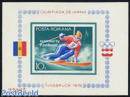 Romania 1976 Olympic Winter Games S/s (skiing), Mint NH, Sport - Olympic Winter Games - Skiing - Unused Stamps