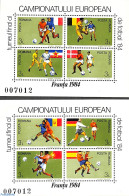 Romania 1984 European Football Games 2 S/s, Mint NH, History - Sport - Europa Hang-on Issues - Football - Ongebruikt