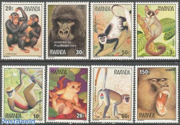 Rwanda 1978 Monkeys 8v, Mint NH, Nature - Animals (others & Mixed) - Monkeys - Autres & Non Classés