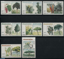 Rwanda 1984 Trees 8v, Mint NH, Nature - Trees & Forests - Rotary, Lions Club