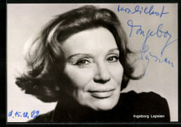AK Schauspielerin Ingeborg Lapsien, Mit Original Autograph  - Acteurs