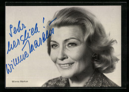 AK Schauspielerin Winnie Markus, Mit Original Autograph  - Attori