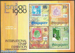 Singapore 1980 London 1980 S/s, Mint NH, Stamps On Stamps - Briefmarken Auf Briefmarken