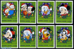 Sierra Leone 1997 Christmas, Disney 8v, Mint NH, Religion - Christmas - Art - Disney - Christmas