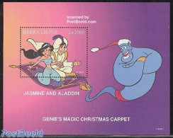 Sierra Leone 1997 Jasmine & Aladdin S/s, Mint NH, Religion - Christmas - Art - Disney - Natale