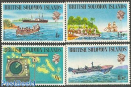 Solomon Islands 1974 Ships & Navigation 4v, Mint NH, Science - Transport - Various - Weights & Measures - Ships And Bo.. - Schiffe