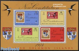 Solomon Islands 1974 New Constitution S/s, Mint NH, Various - Stamps On Stamps - Justice - Briefmarken Auf Briefmarken