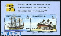 Solomon Islands 1999 Australia 99, Ships S/s, Mint NH, Transport - Philately - Ships And Boats - Boten