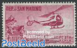 San Marino 1961 Airmail, Helicopter 1v, Mint NH, Transport - Helicopters - Nuevos