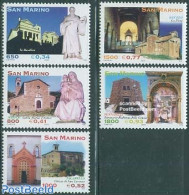 San Marino 2000 Religious Art 5v, Mint NH, Religion - Churches, Temples, Mosques, Synagogues - Unused Stamps