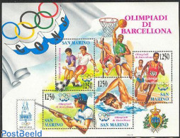 San Marino 1992 Olympic Games Barcelona S/s, Mint NH, Sport - (Bob) Sleigh Sports - Football - Olympic Games - Sport (.. - Unused Stamps