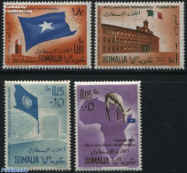 Somalia 1960 Independence 4v, Mint NH, History - Nature - Various - Flags - Animals (others & Mixed) - Maps - Géographie