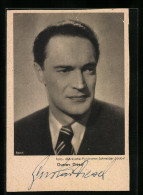 AK Schauspieler Gustav Diessl Mit Angestrengtem Gesicht, Original Autograph  - Acteurs