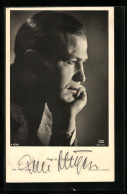 AK Schauspieler René Detgen In Denkerpose, Original Autograph  - Acteurs