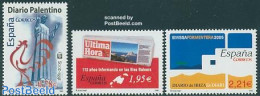 Spain 2005 Newspapers 3v, Mint NH, History - Various - Newspapers & Journalism - Maps - Art - Sculpture - Unused Stamps