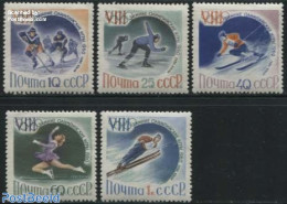 Russia, Soviet Union 1960 Olympic Winter Games 5v, Mint NH, Sport - Ice Hockey - Olympic Winter Games - Skating - Skiing - Unused Stamps