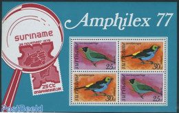 Suriname, Republic 1977 Birds Amphilex 77 S/s, Mint NH, Nature - Birds - Philately - Suriname