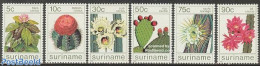 Suriname, Republic 1985 Cactus Flowers 6v, Mint NH, Nature - Cacti - Flowers & Plants - Cactussen