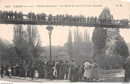 PARIS (19° Arrt) - Buttes-Chaumont - Les Bords Du Lac Et Le Pont Suspendu - Paris (19)
