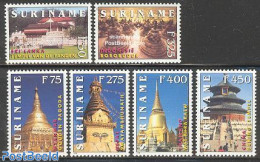 Suriname, Republic 1998 Temples 6v, Mint NH, Religion - Churches, Temples, Mosques, Synagogues - Kirchen U. Kathedralen