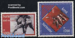 Suriname, Republic 2001 Christmas 2v, Mint NH, Religion - Sport - Christmas - Judo - Christmas