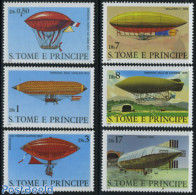 Sao Tome/Principe 1979 Aviation History, Airships 6v, Mint NH, Transport - Balloons - Zeppelins - Montgolfier