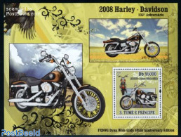 Sao Tome/Principe 2008 Harley Davidson S/s, Mint NH, Transport - Motorcycles - Motorbikes
