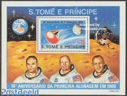 Sao Tome/Principe 1980 Moonlanding S/s, Mint NH, Transport - Space Exploration - Sao Tome Et Principe