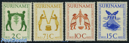 Suriname, Colony 1955 Food 4v, Mint NH, Health - Nature - Food & Drink - Fishing - Fruit - Levensmiddelen