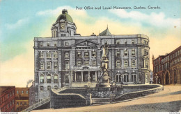 Post Office And Laval Monument, Quebec, Canada.. Cpa - Otros & Sin Clasificación