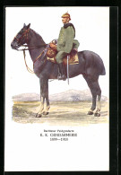 AK 75 Jahre Österr. Gendarmerie 1849 - 1924, Berittener Feldgendarm, K. K. Gendarmerie 1899-1918  - Politie-Rijkswacht