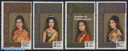 Thailand 1968 Queen Sirikit 4v, Mint NH, History - Kings & Queens (Royalty) - Case Reali