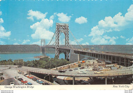 80's George Washington Bridge Between Fort Lee And New York City / Cars - The Busiest Bridge In The World - Bruggen En Tunnels