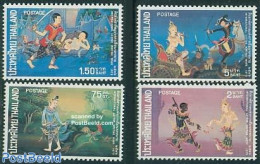 Thailand 1973 International Letter Week 4v, Mint NH, Nature - Horses - Poultry - Art - Fairytales - Verhalen, Fabels En Legenden