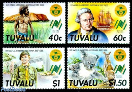 Tuvalu 1987 World Jamboree Australia 4v, Mint NH, History - Nature - Sport - Transport - Explorers - Animals (others &.. - Esploratori