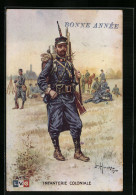 CPA Illustrateur Léon Hingre: Infanterie Coloniale, Uniform  - Autres & Non Classés