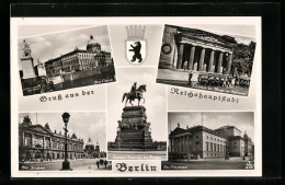 AK Berlin, Schloss, Wache Am Ehrenmal, Zeughaus, Staatsoper, Denkmal Friedrich Des Grossen  - Mitte