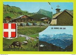 74 LE PRAZ DE LYS Vers Les Gets 4 Vues N°10505 Chèvres Citroën 2CV Ami 6 Renault R10 Simca 1100 PUB Kronenbourg VOIR DOS - Les Gets