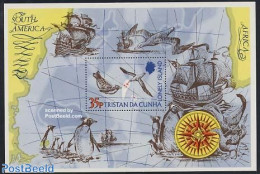 Tristan Da Cunha 1974 Lonely Island S/s, Mint NH, Nature - Transport - Various - Birds - Penguins - Ships And Boats - .. - Ships